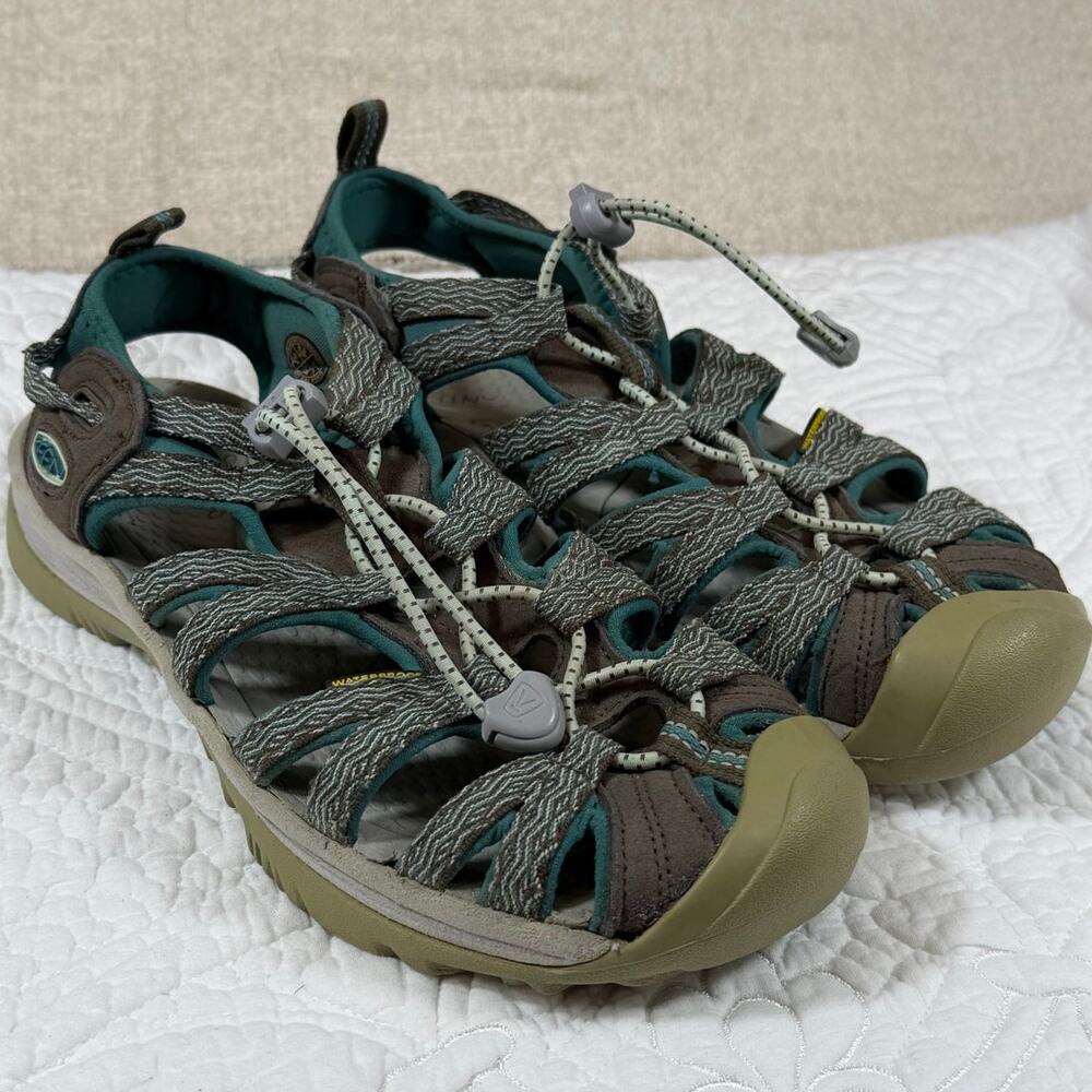 Keen Women 8.5 Whisper Waterproof Aqua Brown Hiking Outdoor Casual  Sandals